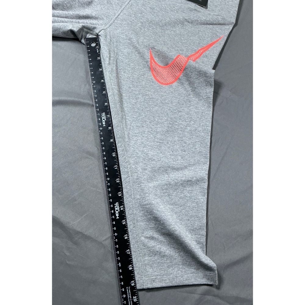 Nike Dri-FIT Gray Orange Swoosh Cropped Leggings Womens XL New With Tags - Picture 6 of 11